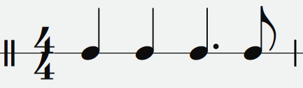 1小節付点4分音符